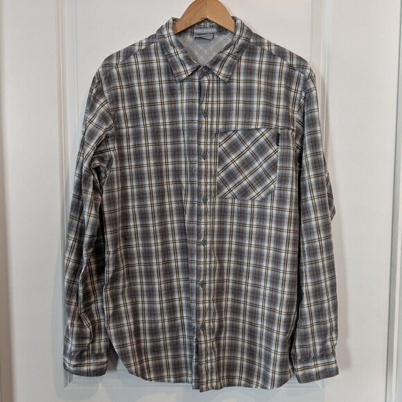 Columbia Plaid Button-up Shirt Men's Large Insect Blocker Roll-Tab Long Sleeve - Picture 1 of 16